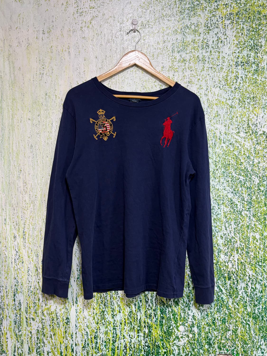 폴로 빅포니 치프키프 USA 성조기 롱슬리브 네이비 여성 XL 상품이미지6