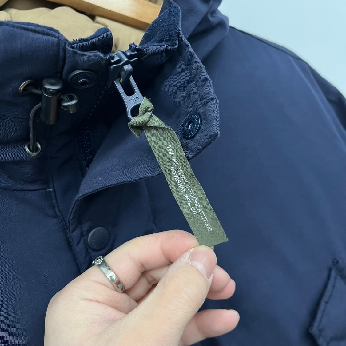 커버낫 네이비 후드 다운 패딩 자켓 남 XL 상품이미지5