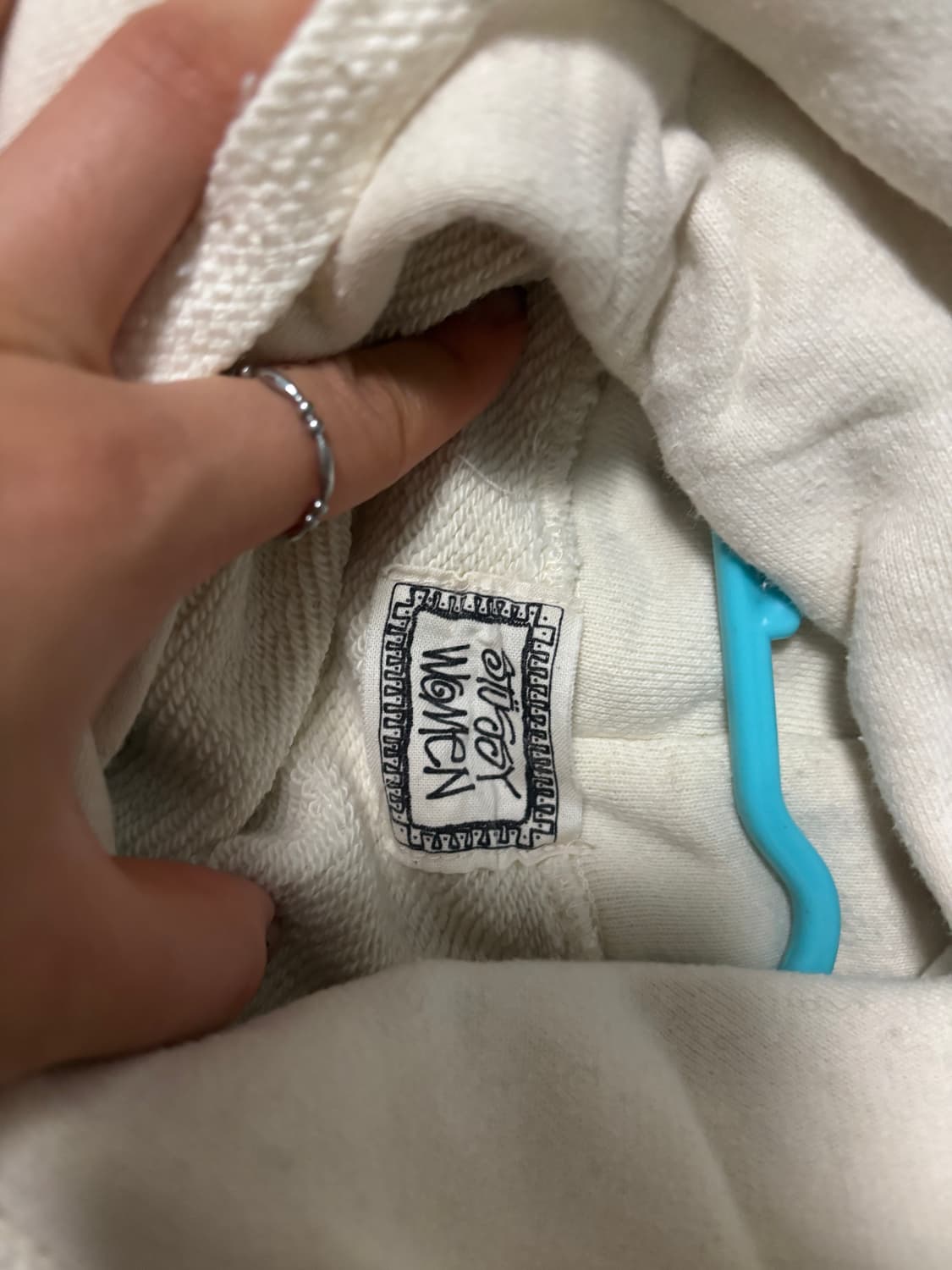 빈티지 스투시 다이스 크롭 후드티 아이보리 주사위 상품이미지7