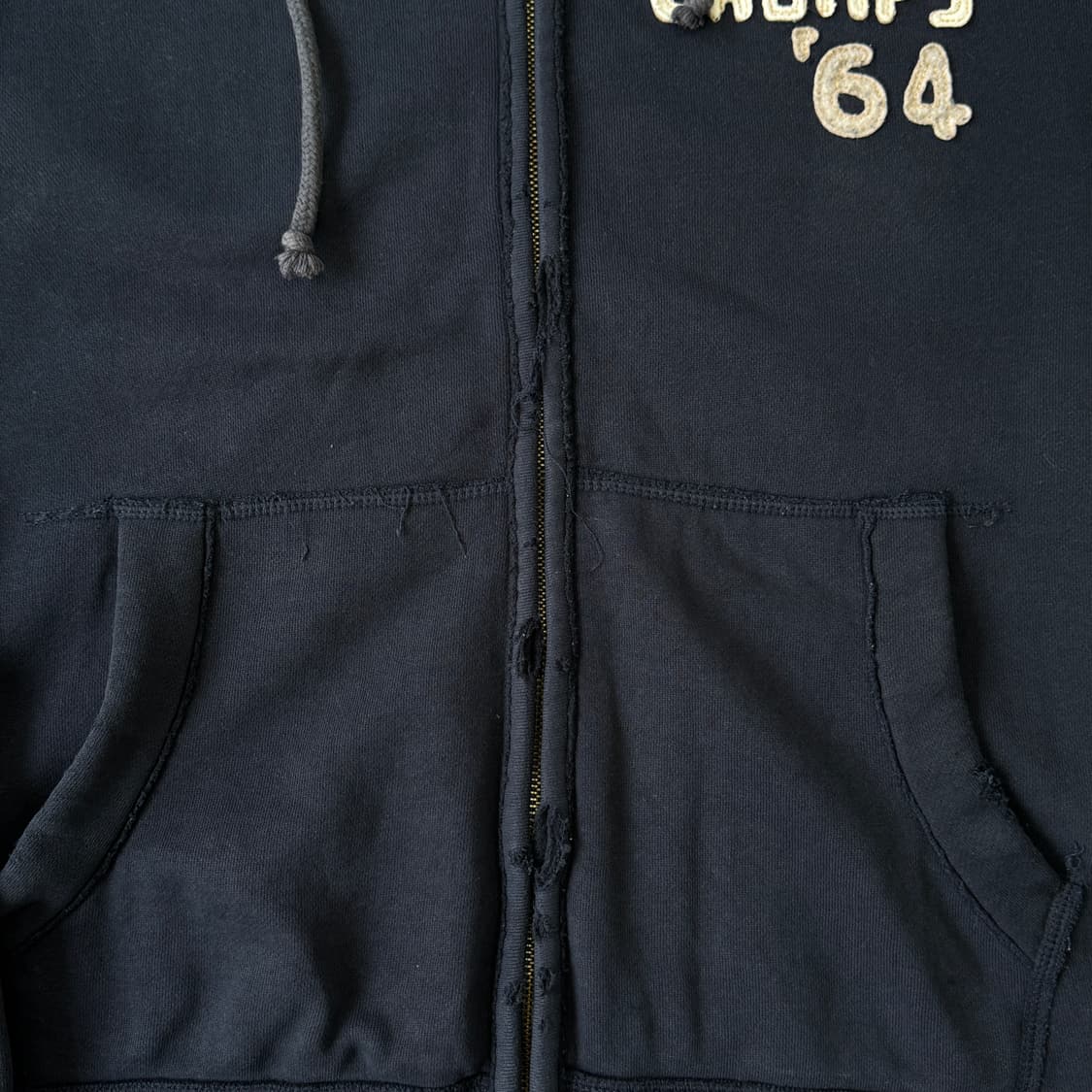 홀리스터 빈티지 데미지 패치 후드집업 XL 상품이미지3