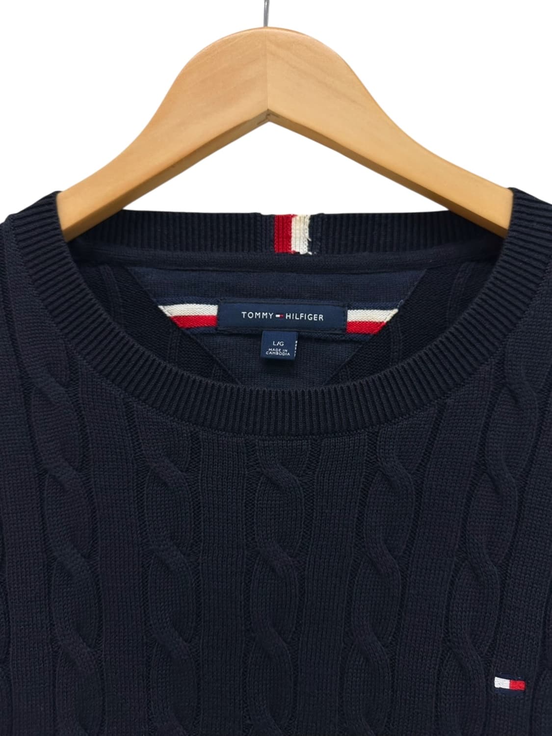 타미힐피거 꽈배기 케이블니트 네이비 (L) 상품이미지3