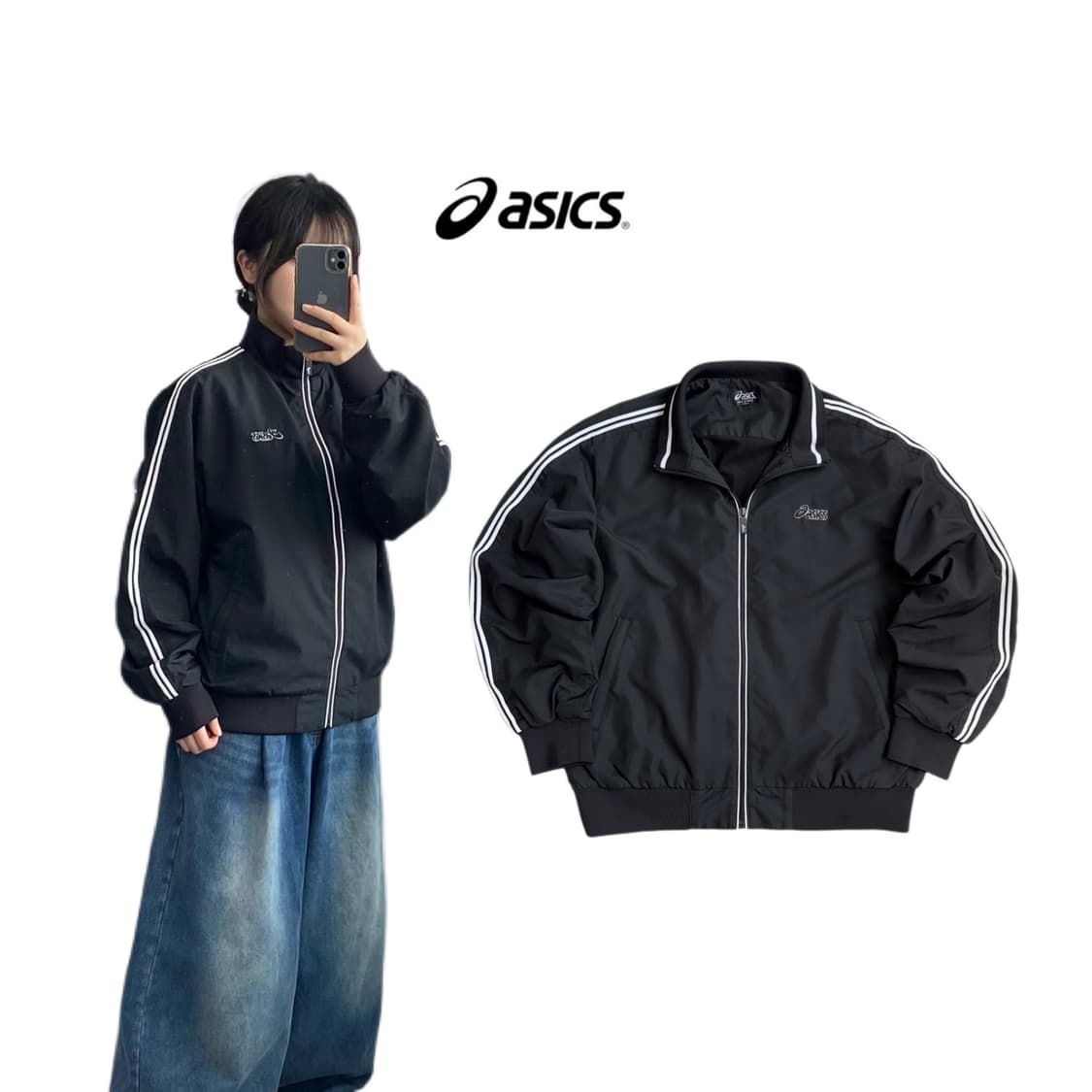 아식스 00s 올드스쿨 사이드라인 바람막이  상품이미지1