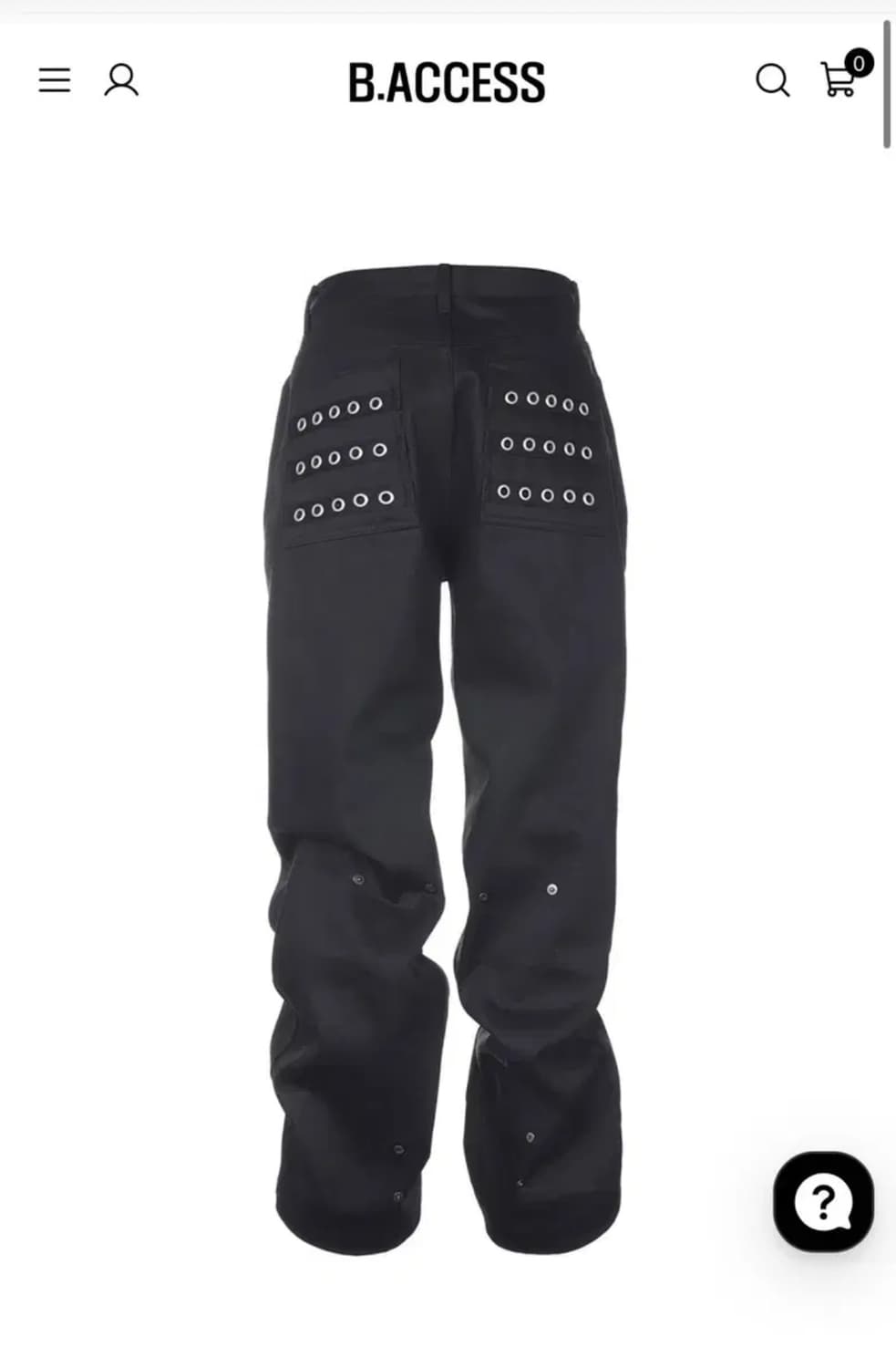 비엑세스 Eyelet Button Black Jeans 상품이미지1