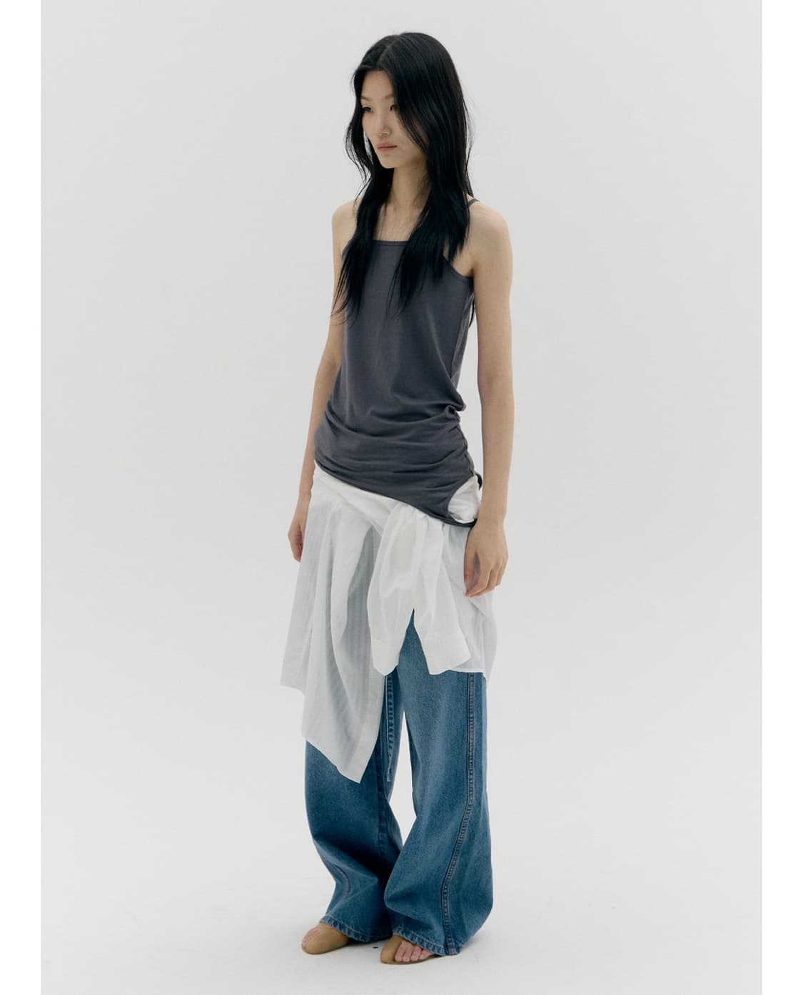 카셀 3 WAY LAYERED SLEEVELESS, CHARCOAL 상품이미지2