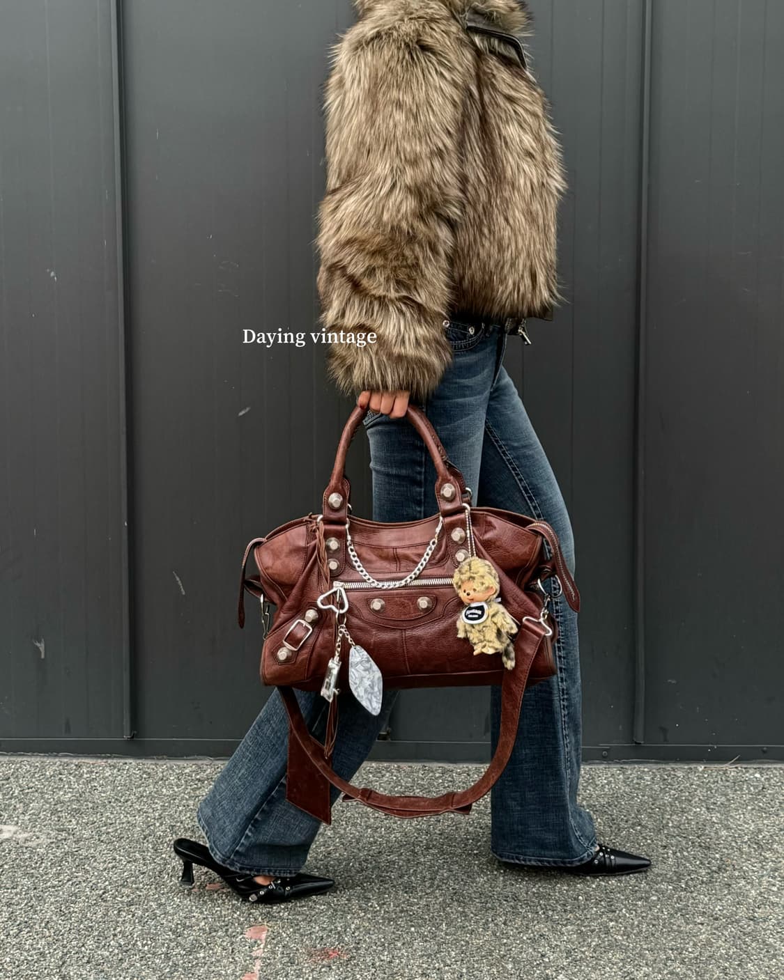 발렌시아가 모터백 라지 (브라운+실버) 상품이미지9