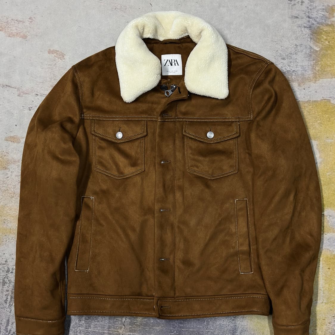 자라 스웨이드 브라운 자켓  상품이미지1