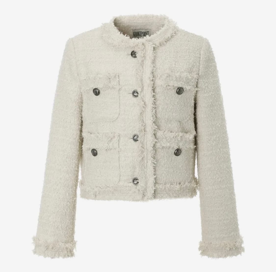 카키포인트 앤틱 크롭 트위드 자켓 아이보리 상품이미지1