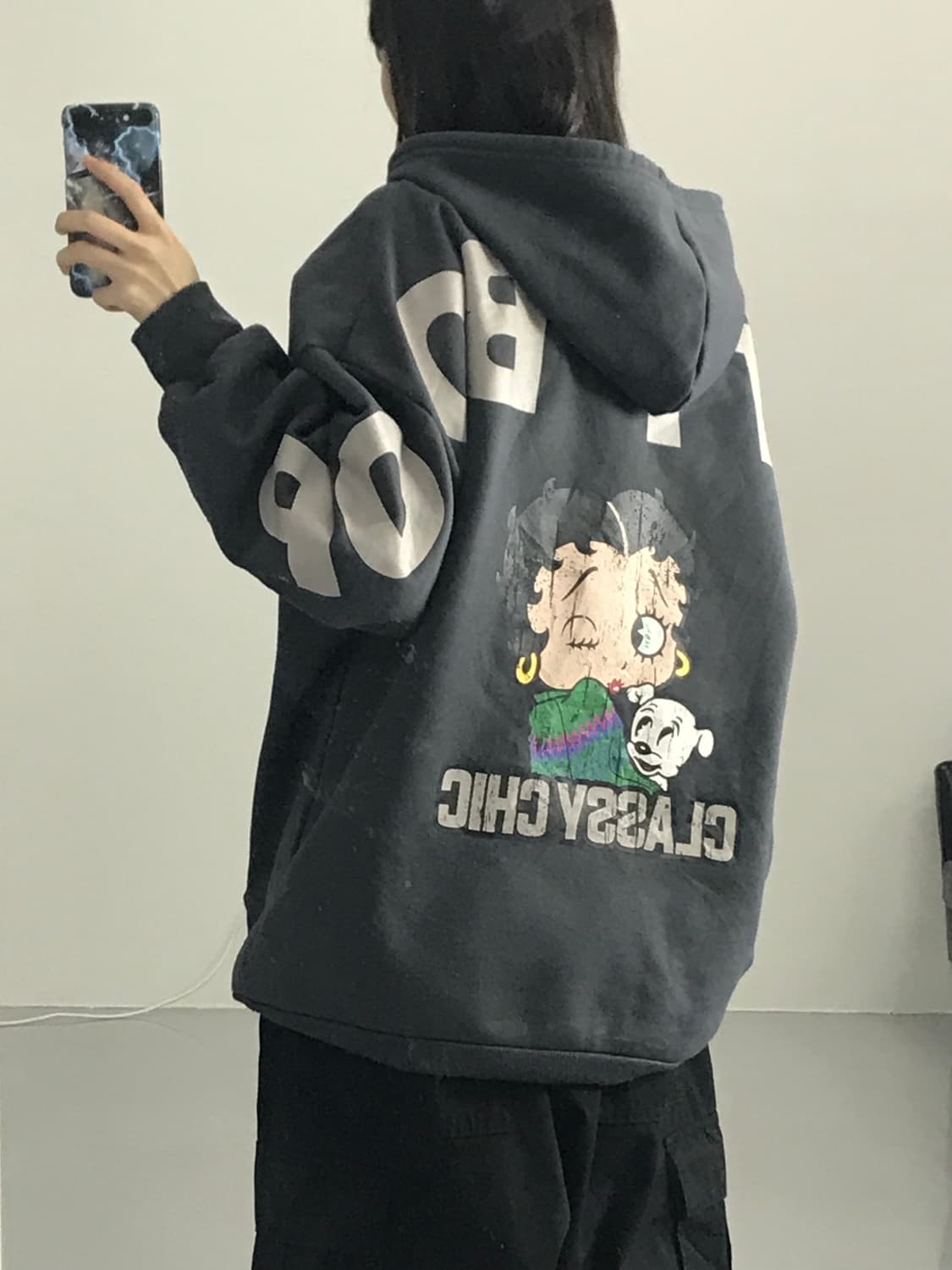  베티붑 그레이 후드티 상품이미지2