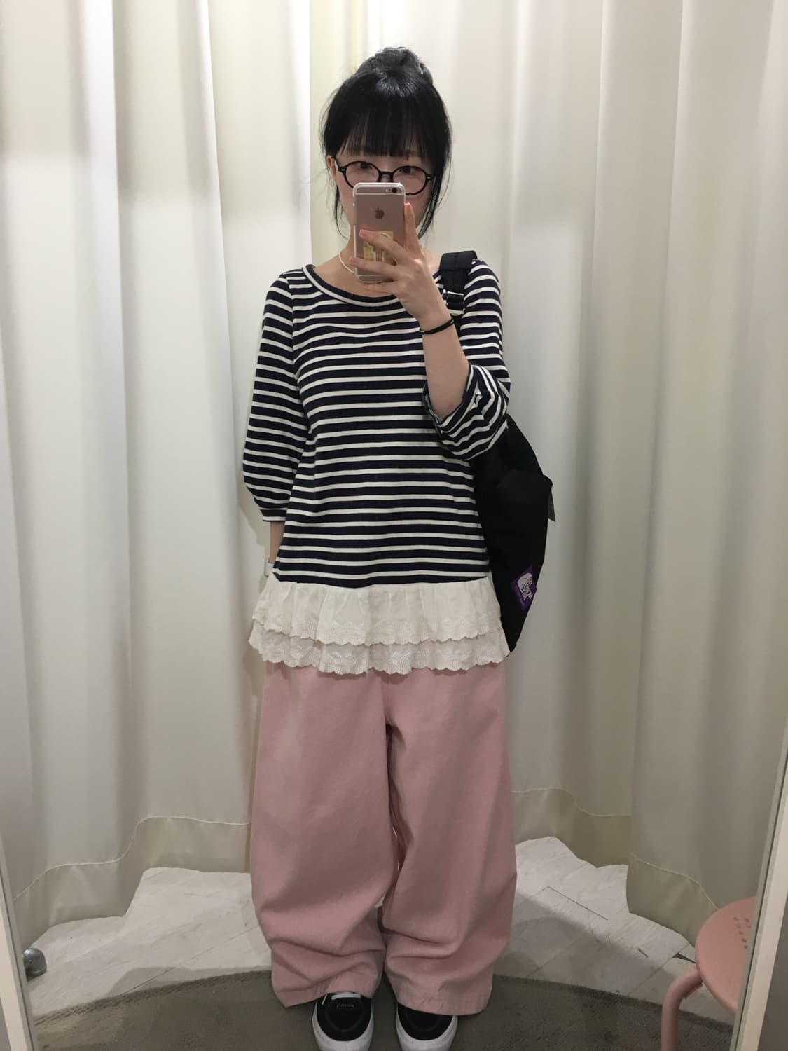 stripe lace top 상품이미지6