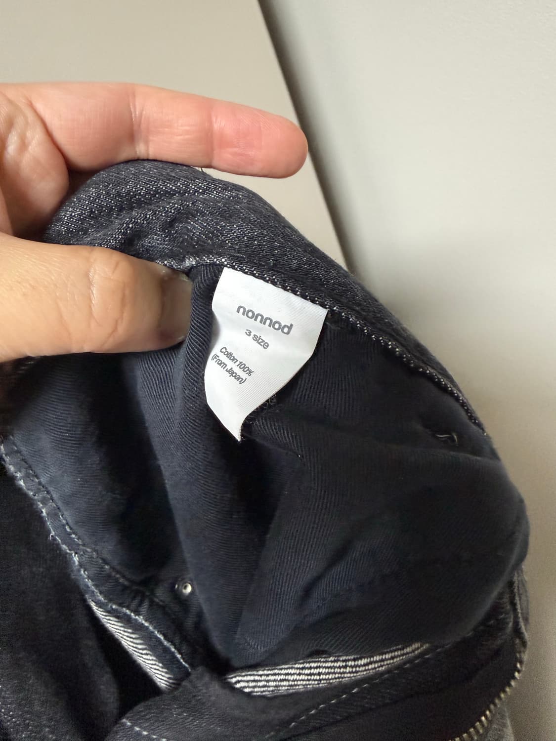 논노드 더블 포켓 재패니즈 데님 팬츠 워시드 블랙 3 상품이미지3