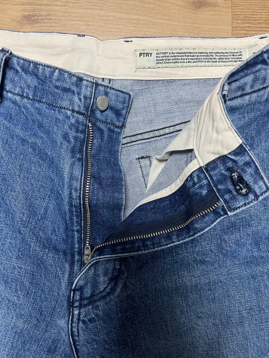 포터리 원워시드 와이드 데님 미드블루 사이즈 2 상품이미지7