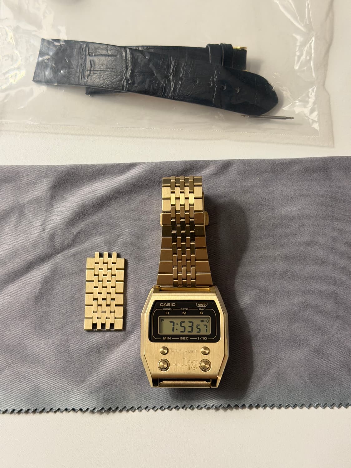 카시오 A1100 골드 + 가죽 스트랩 상품이미지8