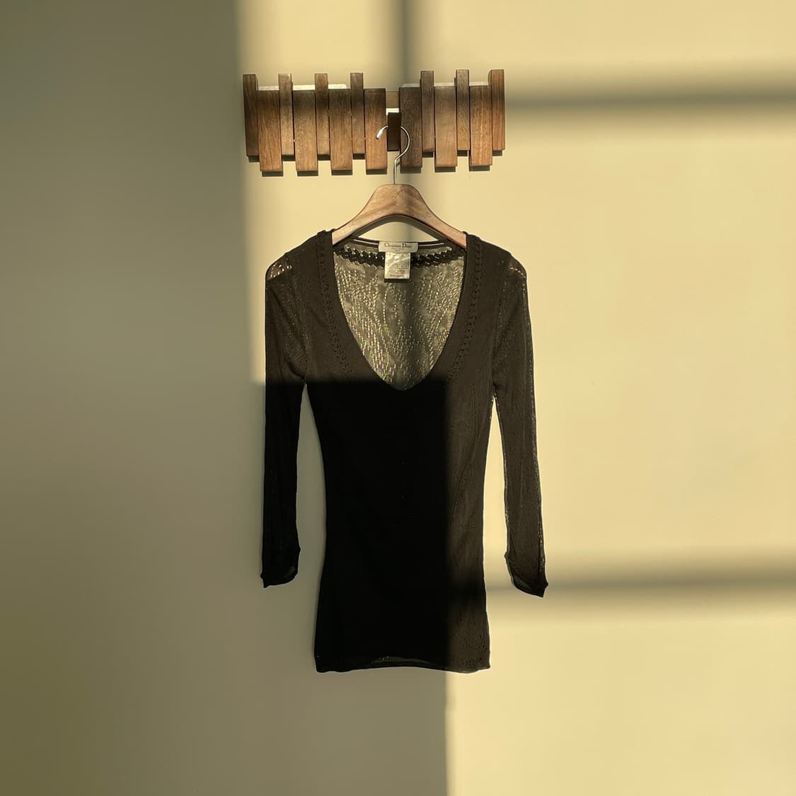 크리스찬 디올 펀칭&비즈 브레이드 트리밍 디자인 시스루 티셔츠 상품이미지1