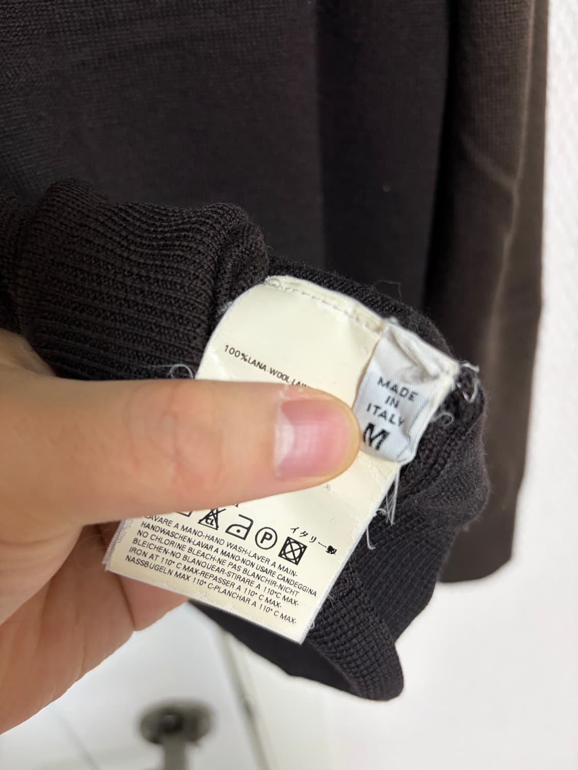 [M] 마르지엘라 백스티치 배색 브라운 니트 상품이미지3