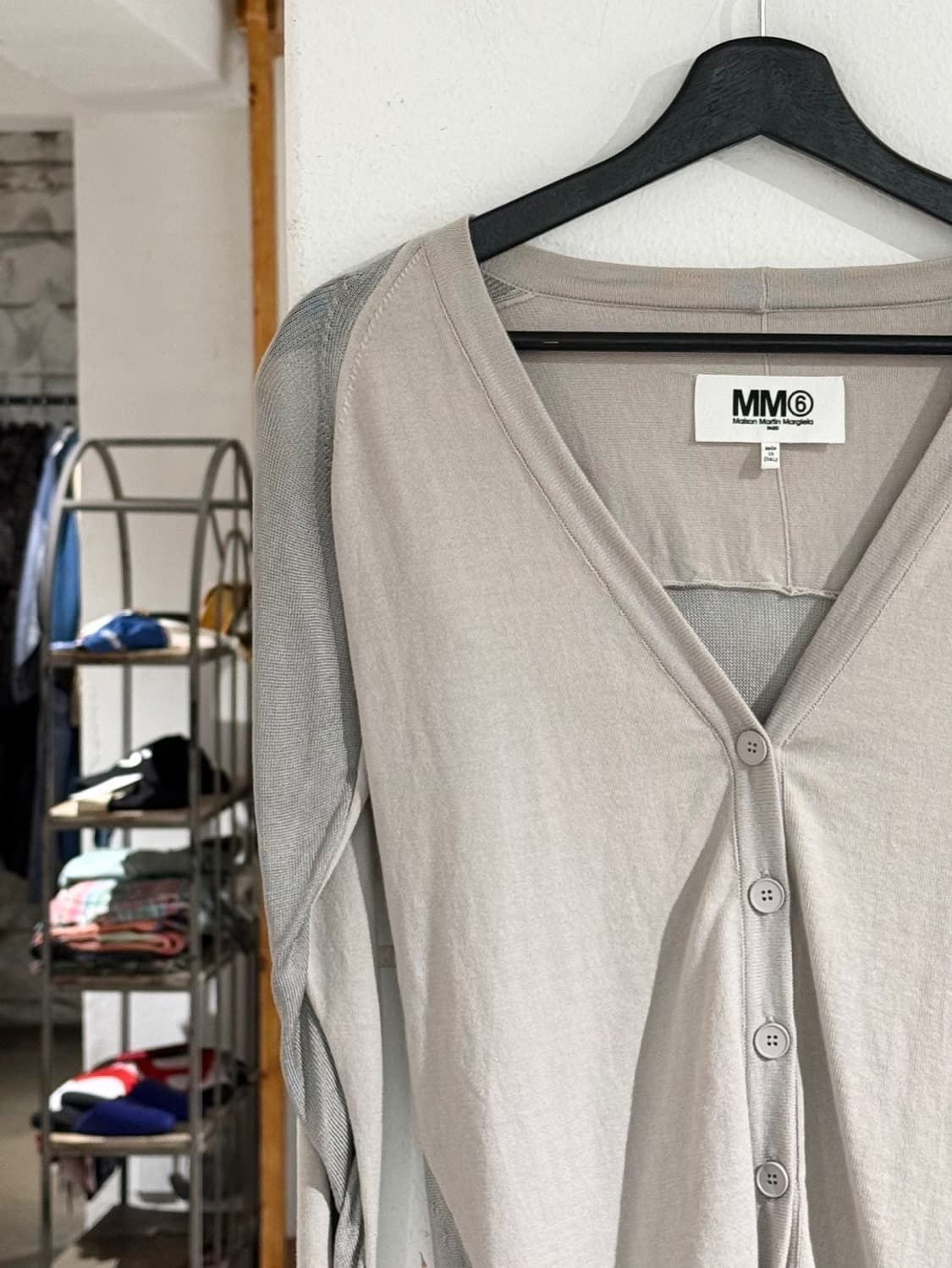 엠엠식스 그레이 패널 딥 브이넥 가디건 상품이미지2