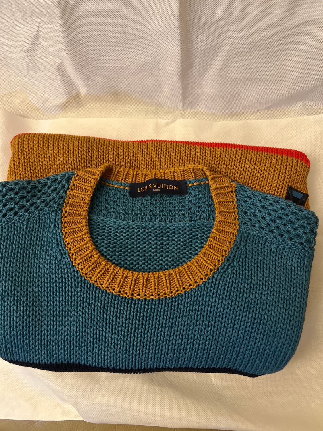 루이비통 멀티보더 크루넥 스웨터 XL 새상품급 상품이미지3