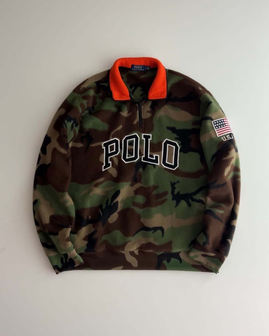 폴로 랄프로렌 카모 플리스 반집업 L 상품이미지1