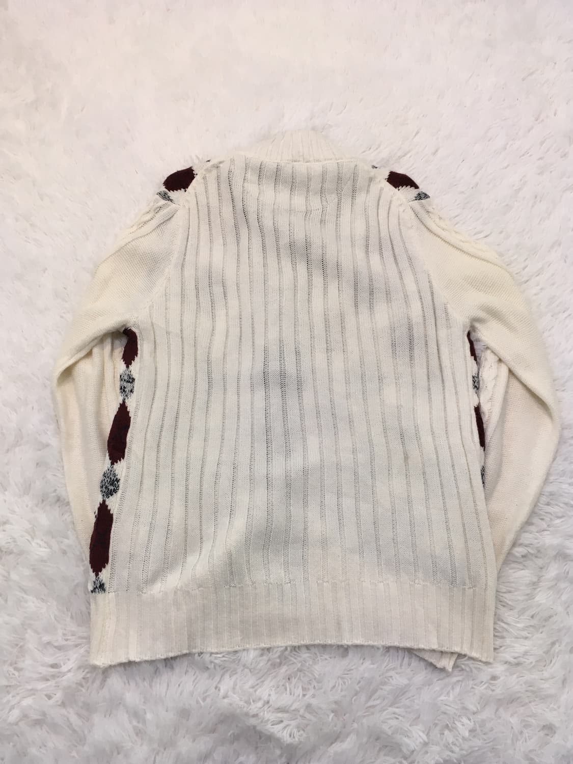 빈티지 화이트 아가일 니트 y2k 스트릿 갸루 펑키 일본빈티지692 상품이미지3