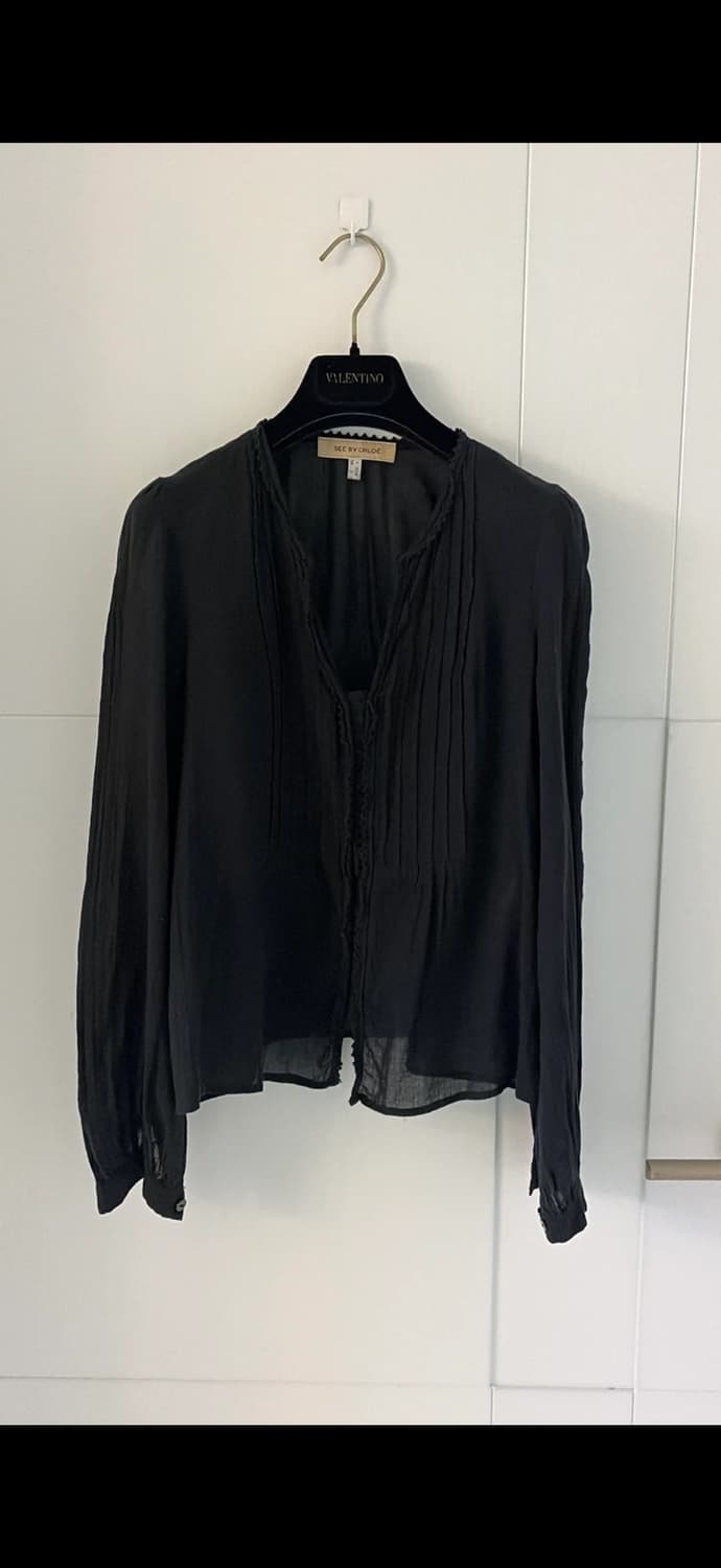 Chloe 블랙 블라우스 44-55반 정품 상품이미지1