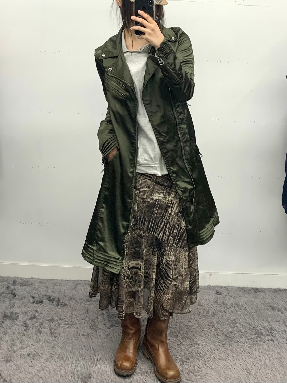 프린팅 시스루 롱스커트 상품이미지2