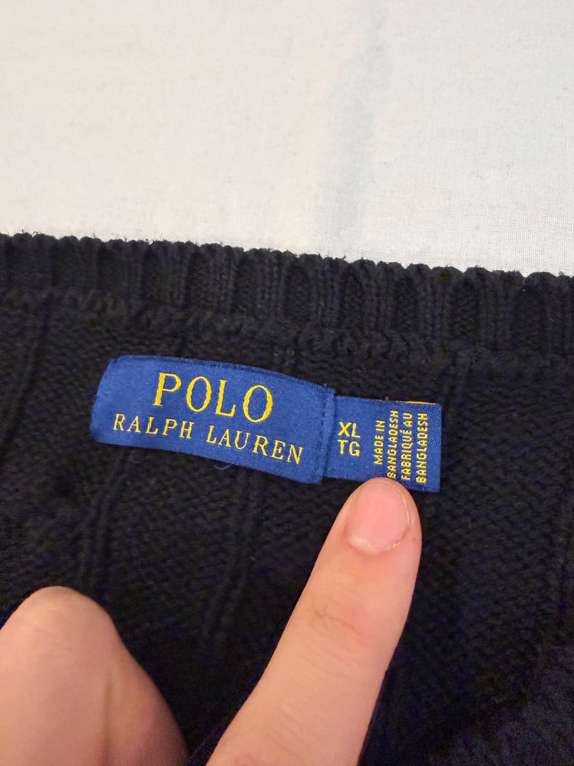 폴로 랄프로렌 꽈배기 케이블 코튼 니트 블랙 상품이미지2