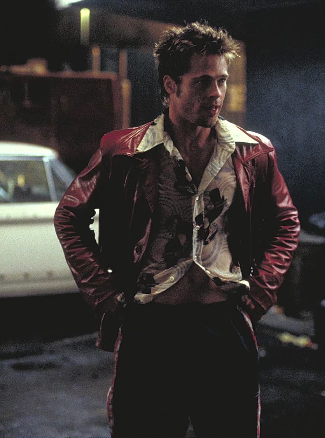 80's 빈티지 버건디 레더 자켓 파이트클럽 타일러 더든 상품이미지3