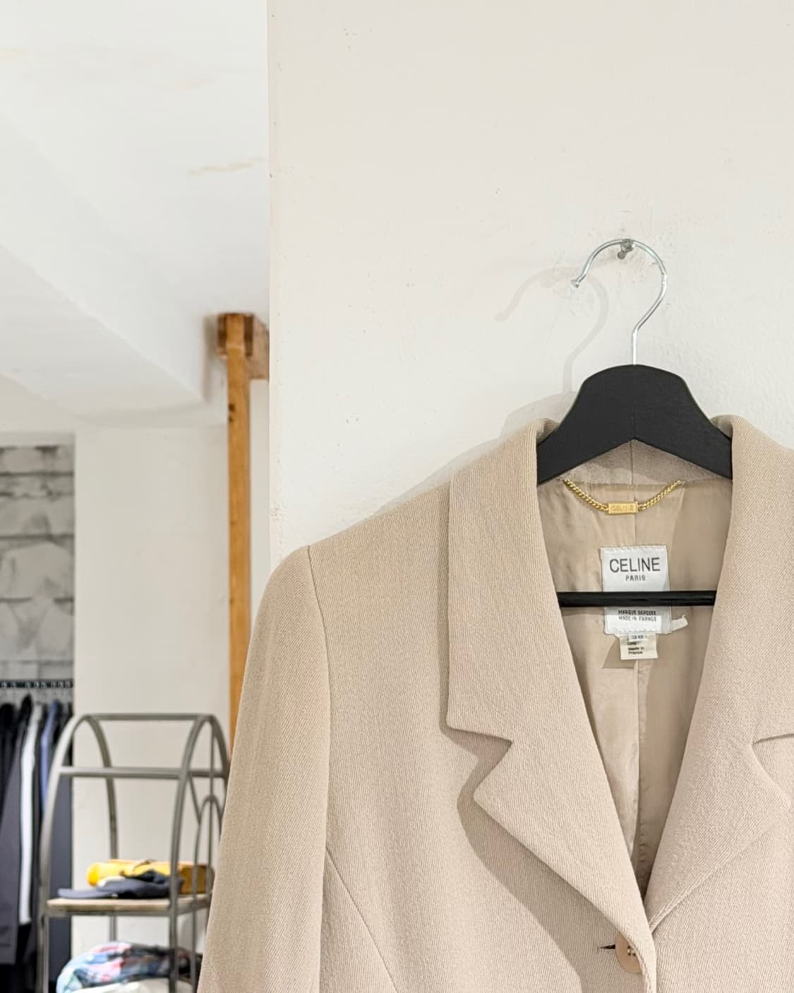 셀린느 라이트 베이지 싱글 브레스트 베이직 자켓 상품이미지2