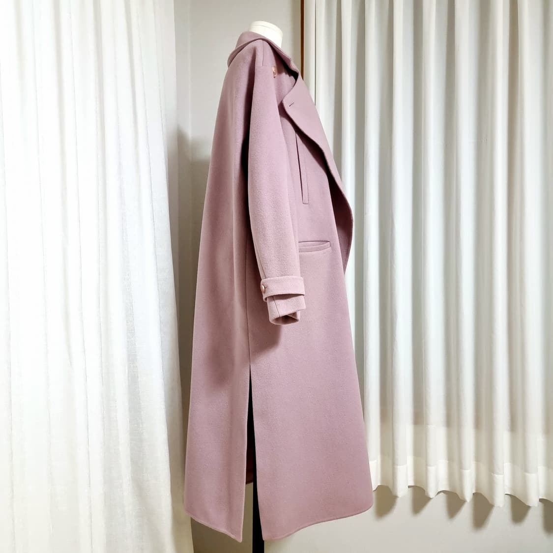 한섬 시스템 양모96캐시미어4 오픈형 오버핏 코트 (44-77) 상태최상 상품이미지2