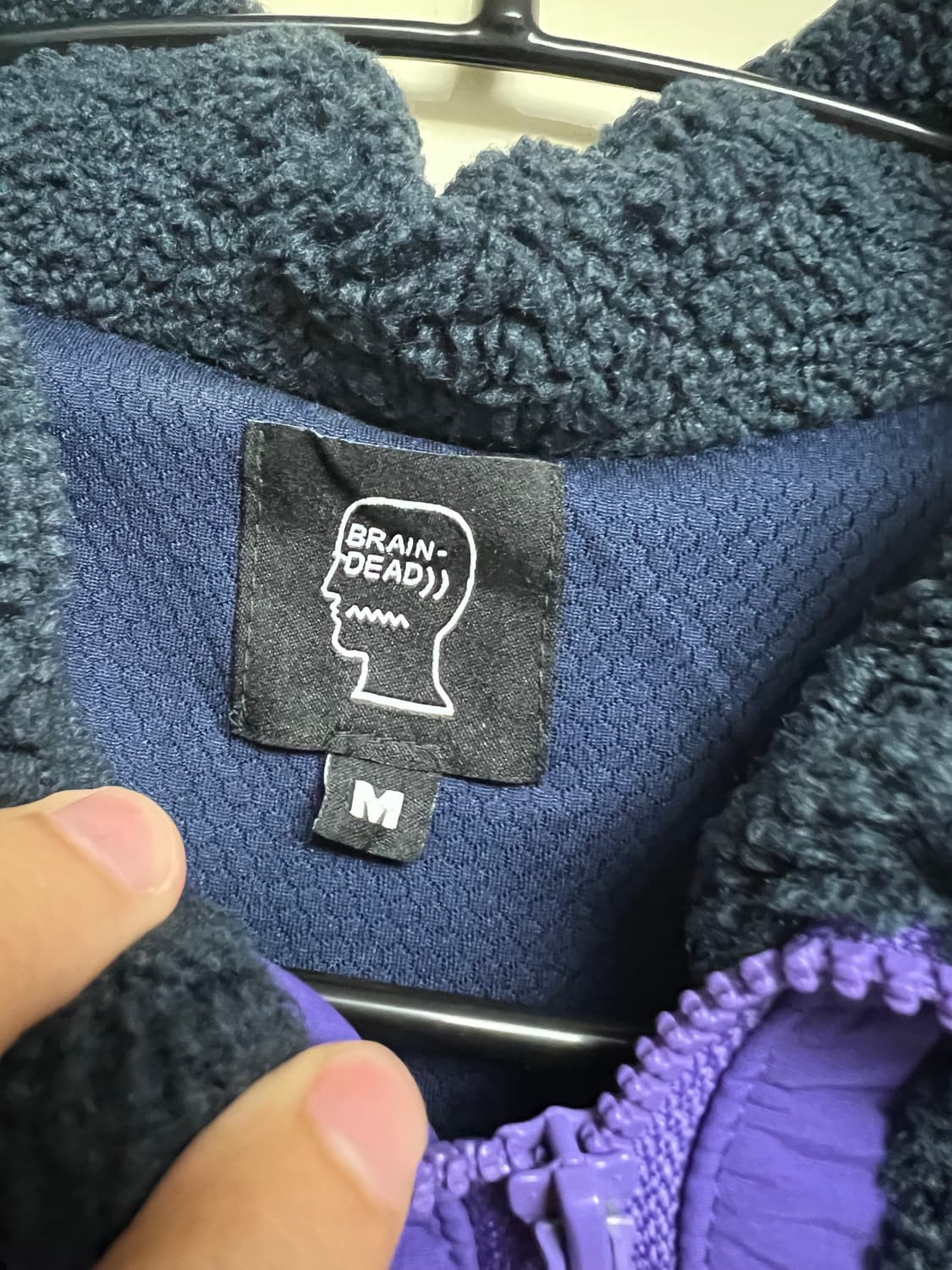 브레인데드 후리스 네이비 m 상품이미지2