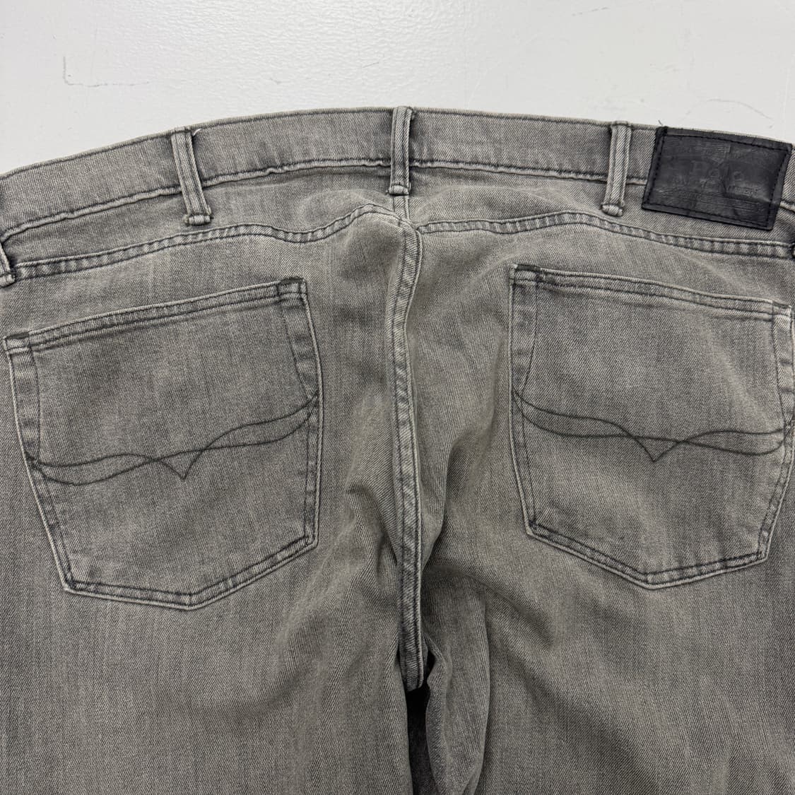 폴로 새깅 워싱 힙합 흑청 슬림핏 데님팬츠 상품이미지6