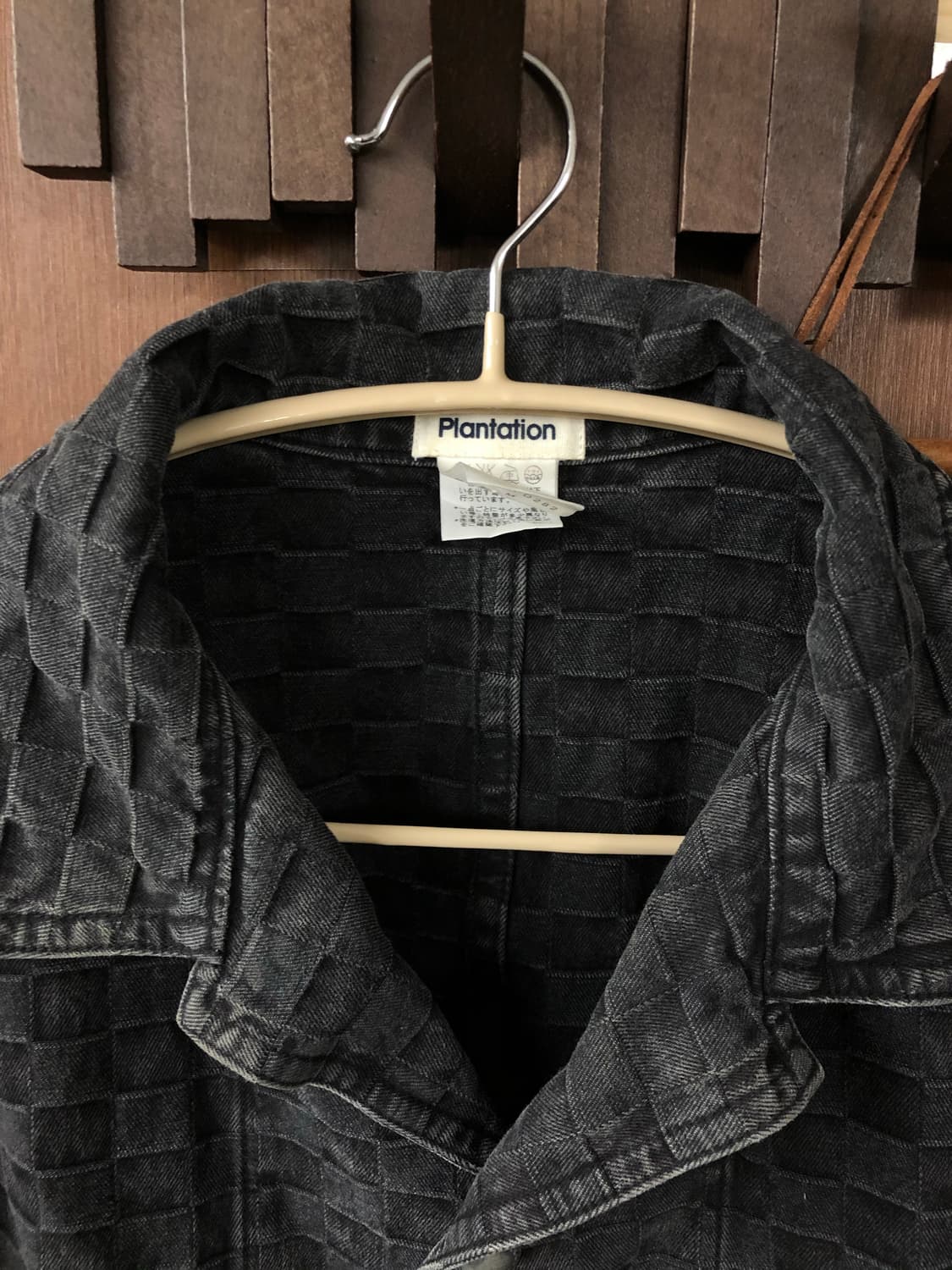 Issey miyake (plantation) 체크 데님 블레이저 상품이미지4