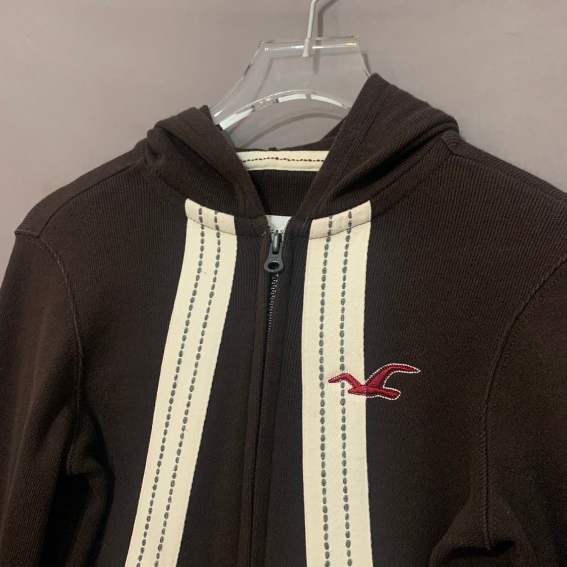 M 홀리스터 Y2K 브라운 후드집업 상품이미지3