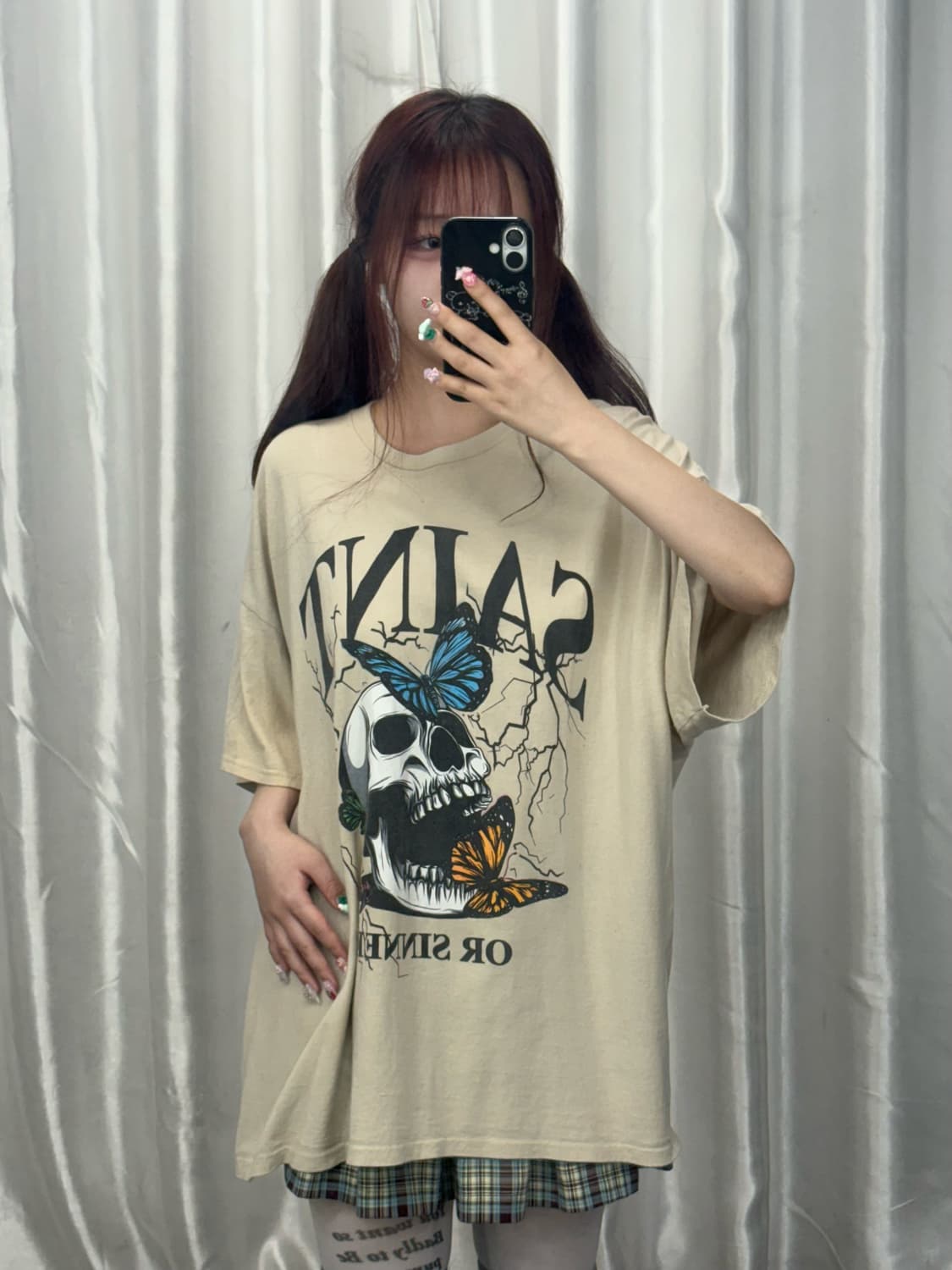 Skull Butterfly Printed Short Sleeve 상품이미지2