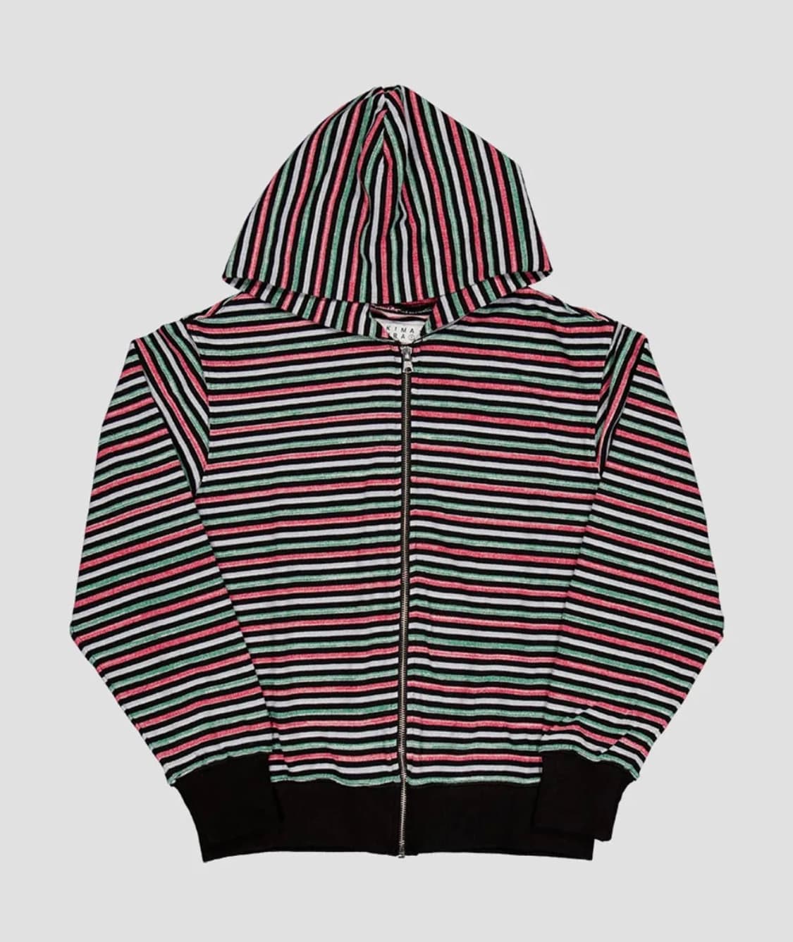 키마우라 스트라이프 후드집업 블랙 상품이미지3