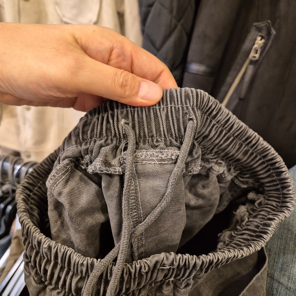 30인치 피그먼트워싱 면 새미와이드핏 밴딩팬츠 상품이미지3