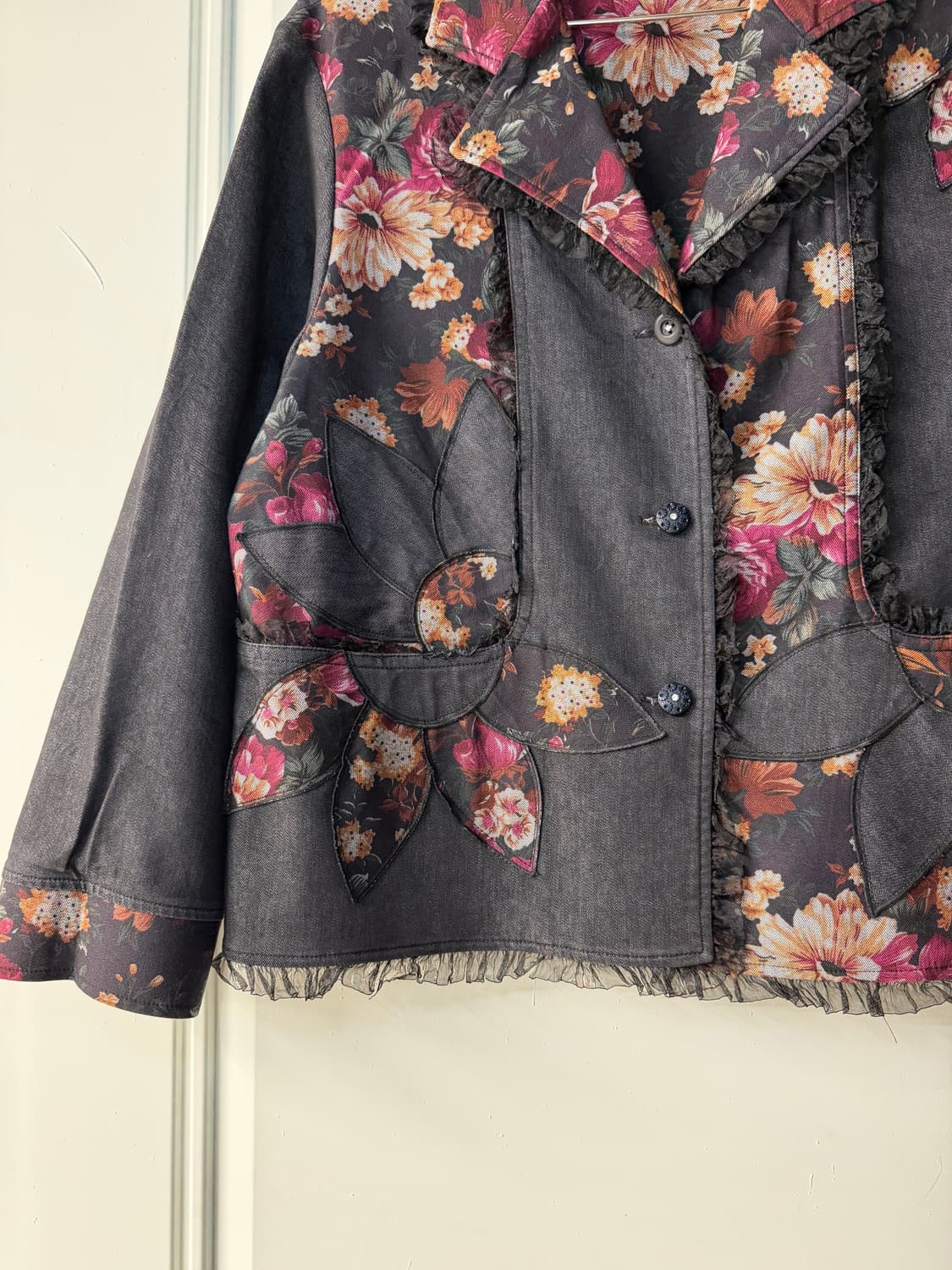 일본빈티지 모리 오리엔탈 레이스자수 자켓 상품이미지7