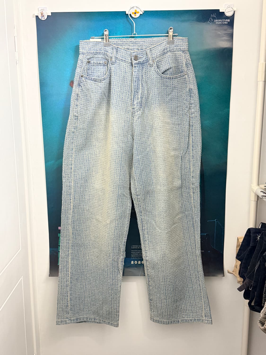 노이어 / 데미지 스트라이프 데님 팬츠 (라이트블루) 상품이미지4