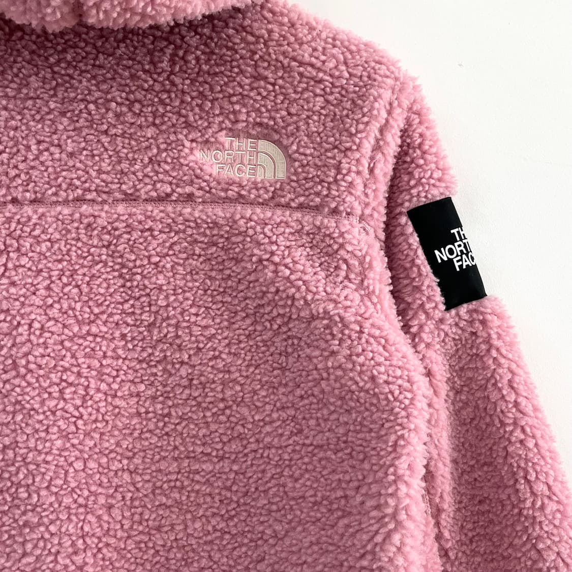 노스페이스 화이트라벨 핑크 후드 뽀글이 플리스 자켓 상품이미지6