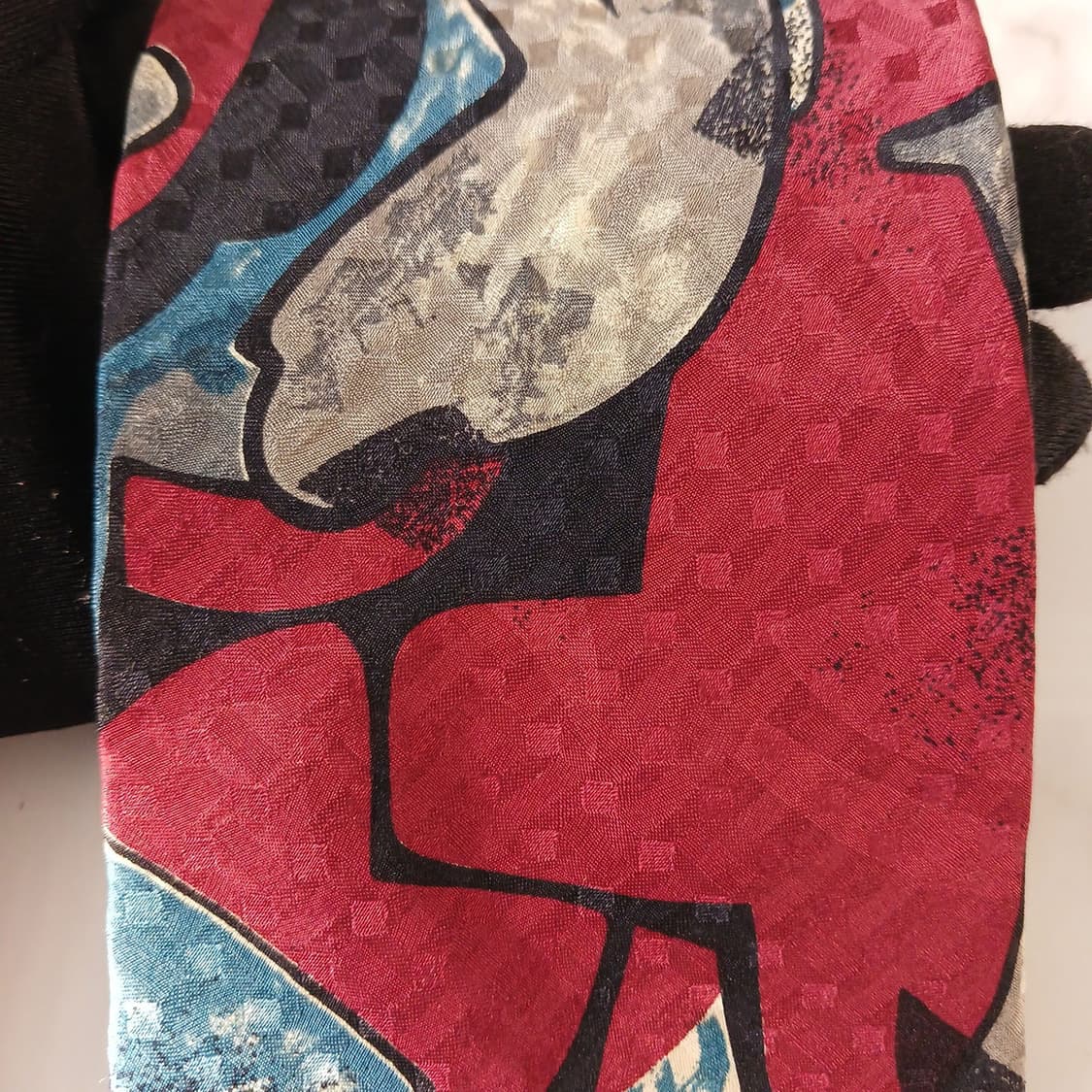 프레스코 실크 레드 패턴 넥타이 9.5cm A+~A등급 A18956
 상품이미지5