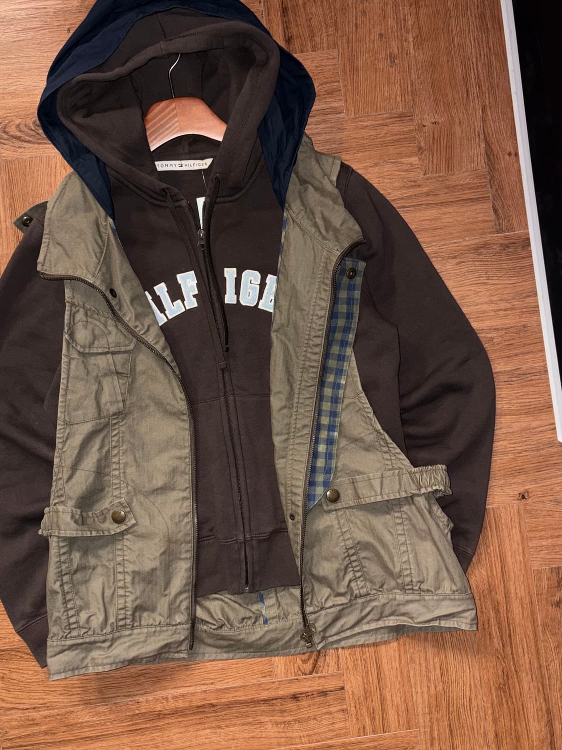 빈티지 디테일 후드 베스트 상품이미지1