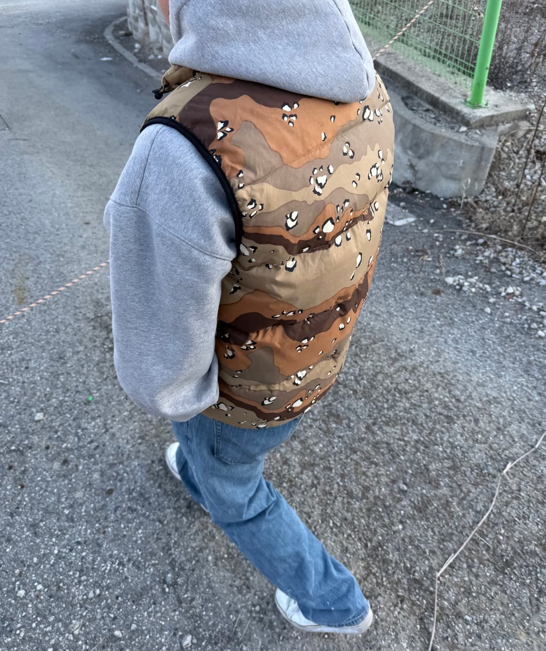 PARALYSED 초코칩 데저트 카모 플라쥬 조끼 패딩 베스트 상품이미지7