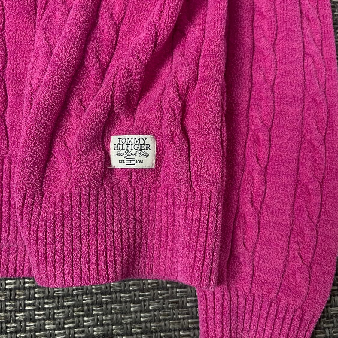 타미힐피거 핑크 자수로고 코튼 케이블 긴팔 니트 152 상품이미지6