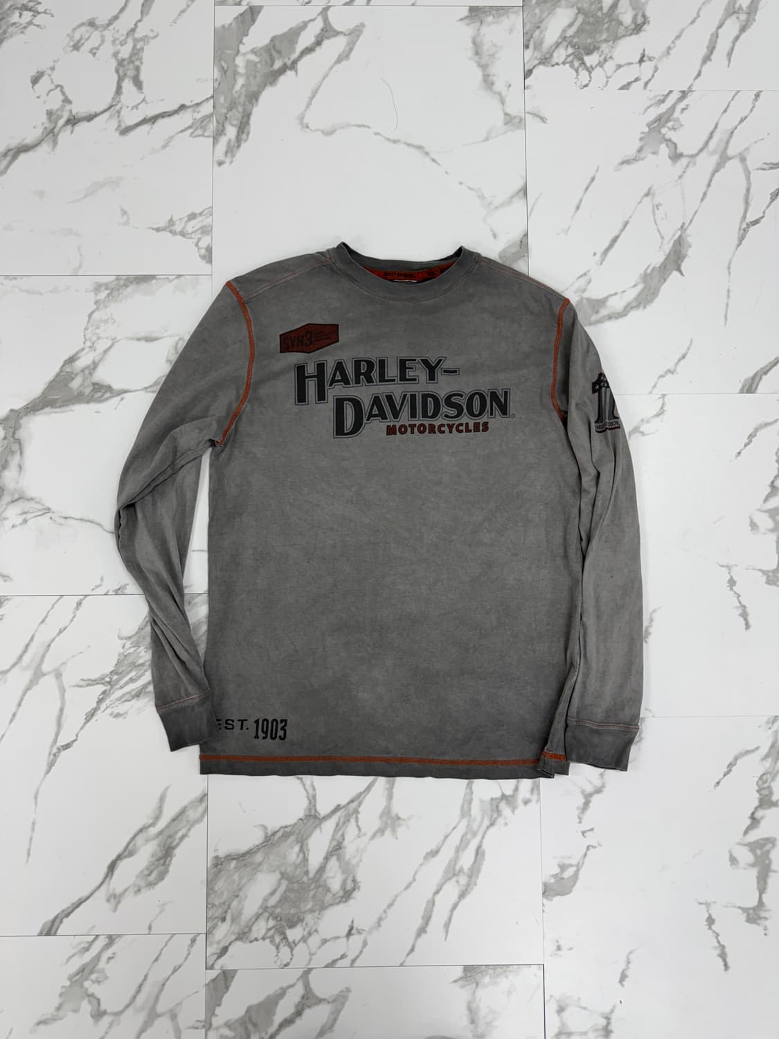 할리데이비슨 워시드 롱슬리브 긴팔 티셔츠 상품이미지1