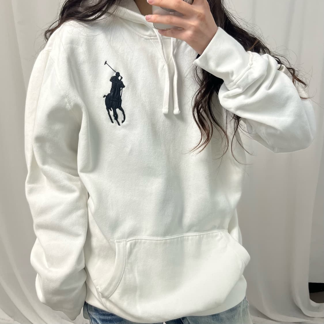 Polo White Big Pony Hoodie  상품이미지3