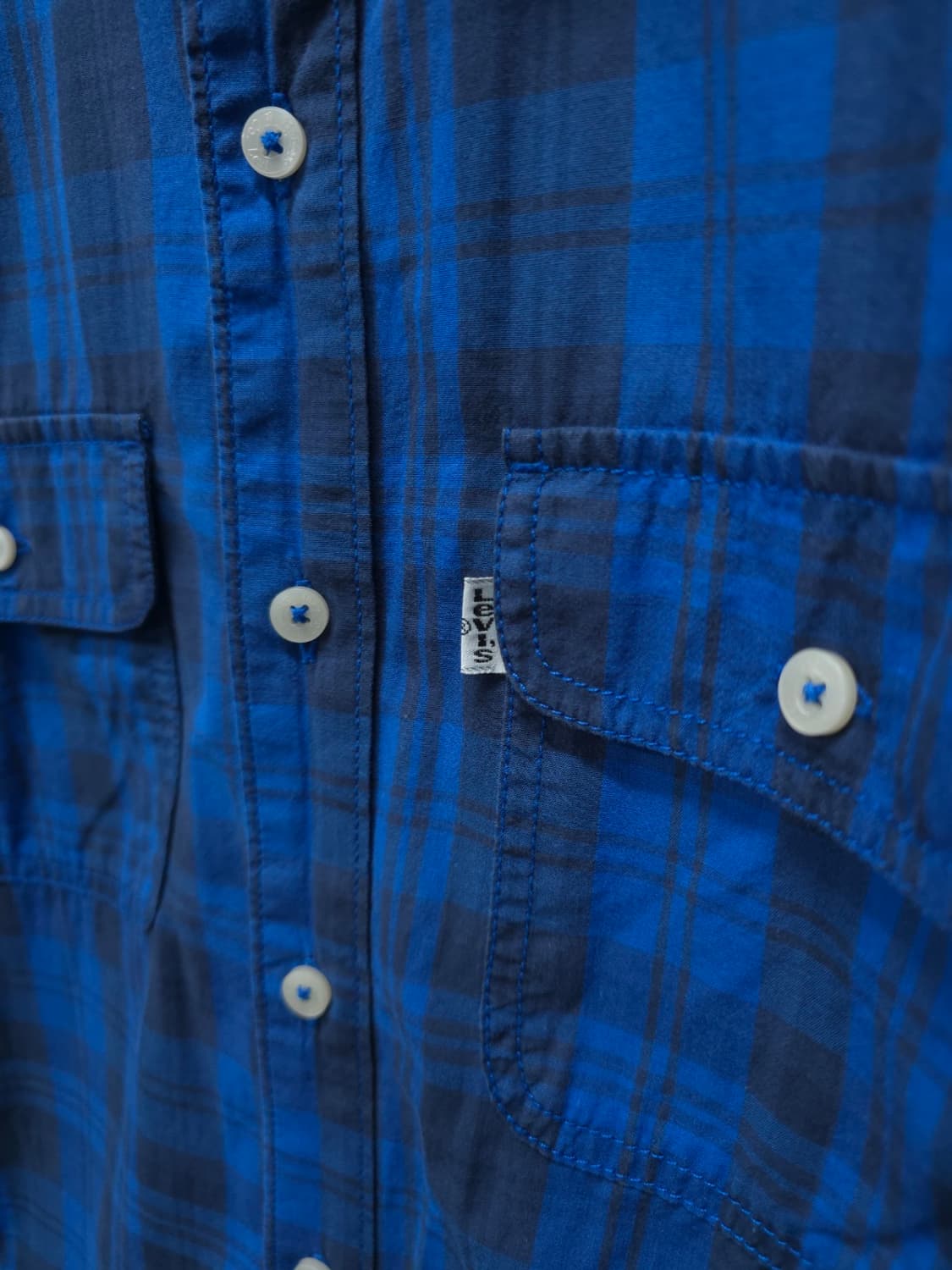 리바이스 화이트탭 블루 체크 남방 남성 셔츠 상품이미지3