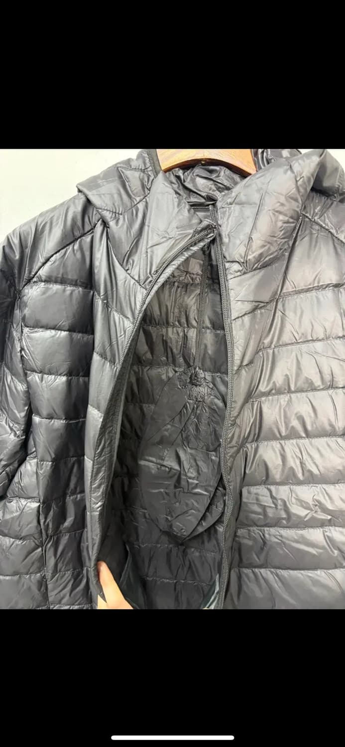 빈티지 블랙 다운경량 후드자켓 H1483 상품이미지4