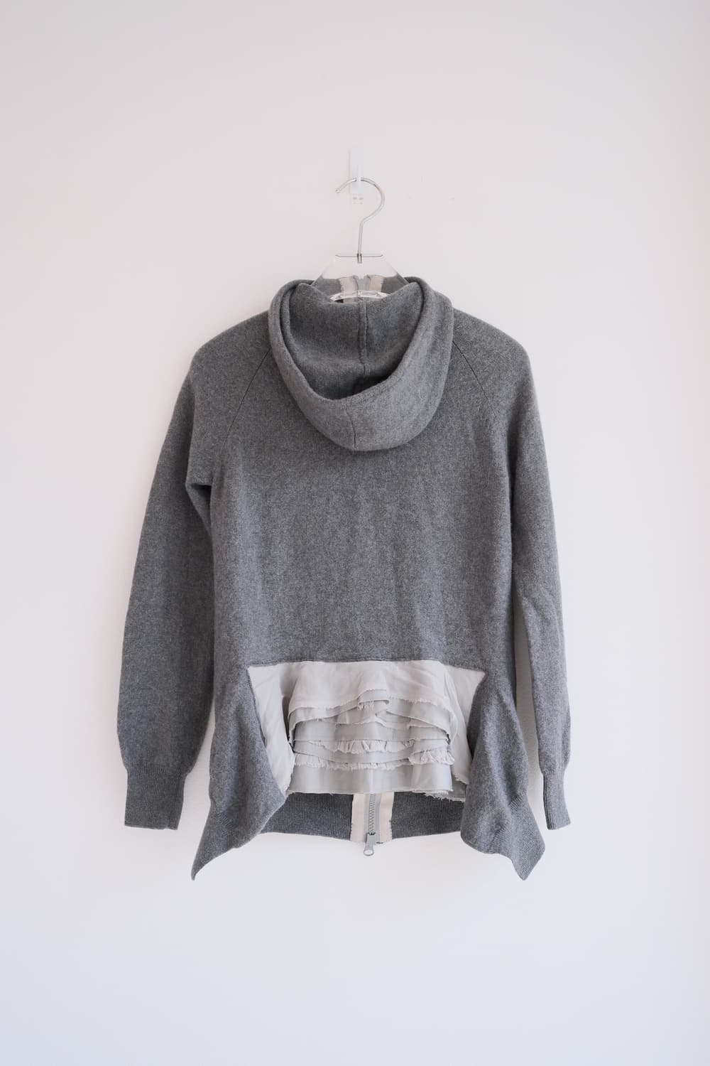Back frill knit hood zip-up 상품이미지5
