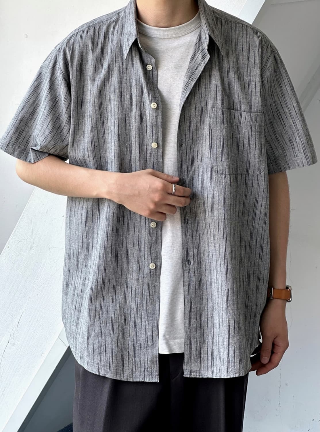 Design pattern cotton H/S shirt 상품이미지8