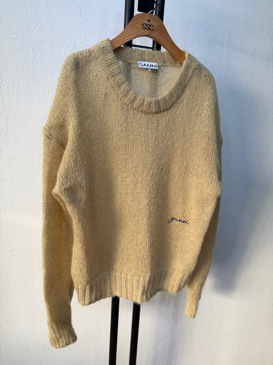 정품) GANNI 가니 자수로고 오버핏 니트 스웨터 S/M 상품이미지2