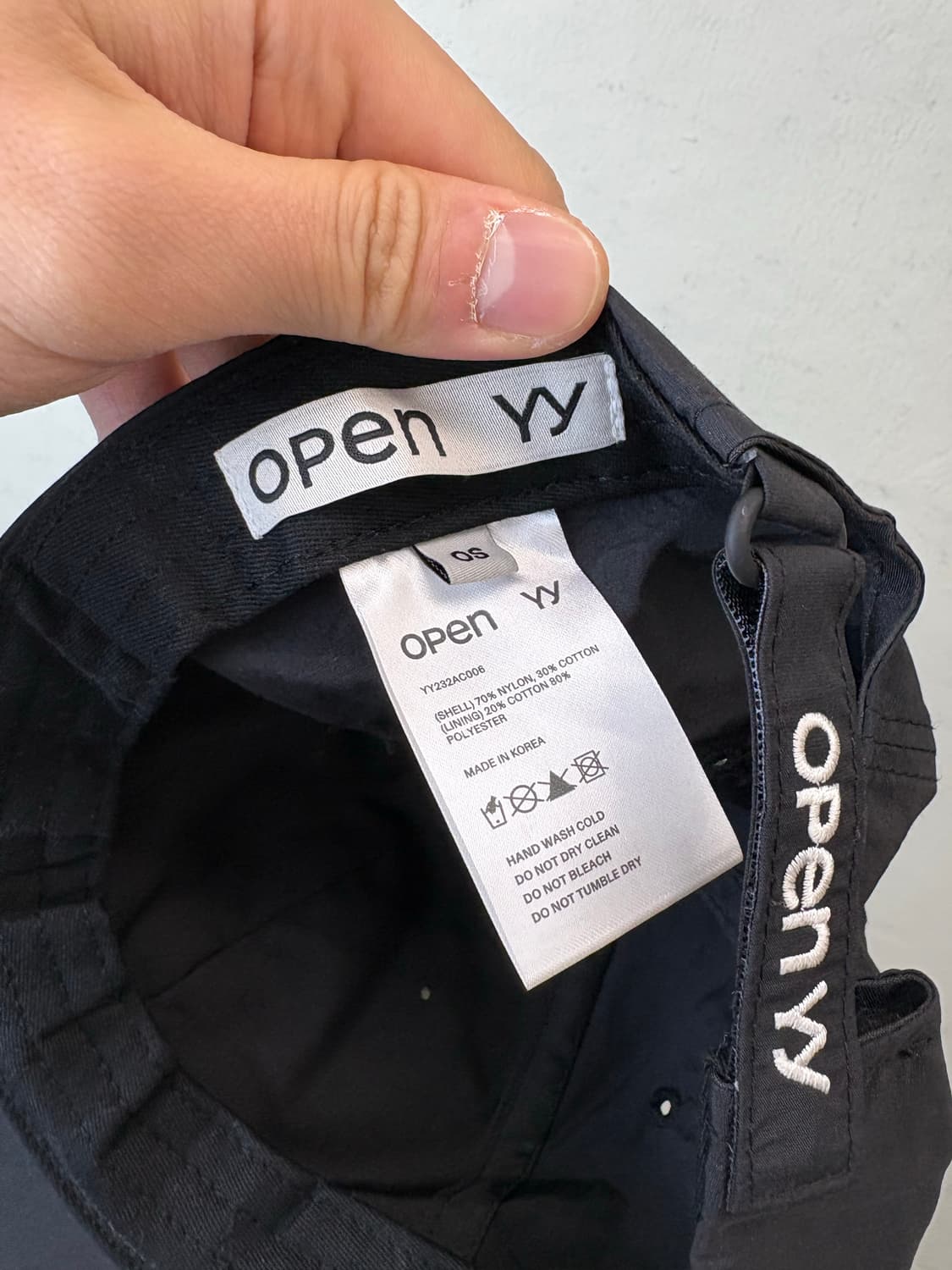 Open Yy 오픈와이와이 나일론 로고 볼캡 블랙 상품이미지5